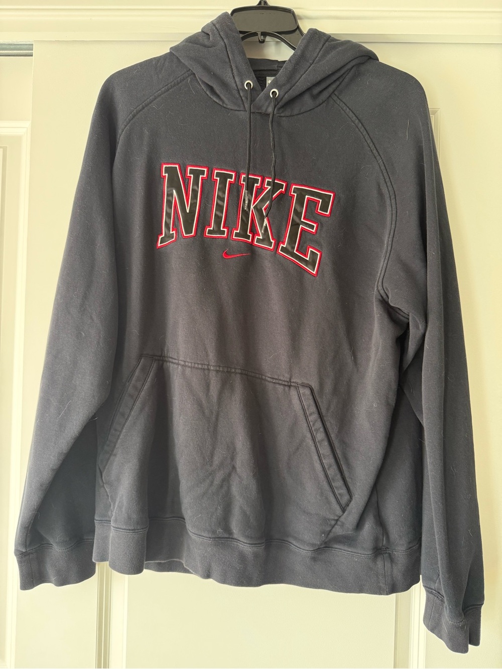 Nike Black Hoodie with Red-Trim NIKE Script